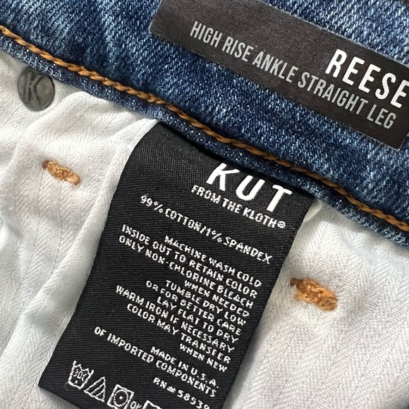 Kut From The Kloth Reese Straight Leg Ankle Jeans Size 2 - Picture 6 of 7